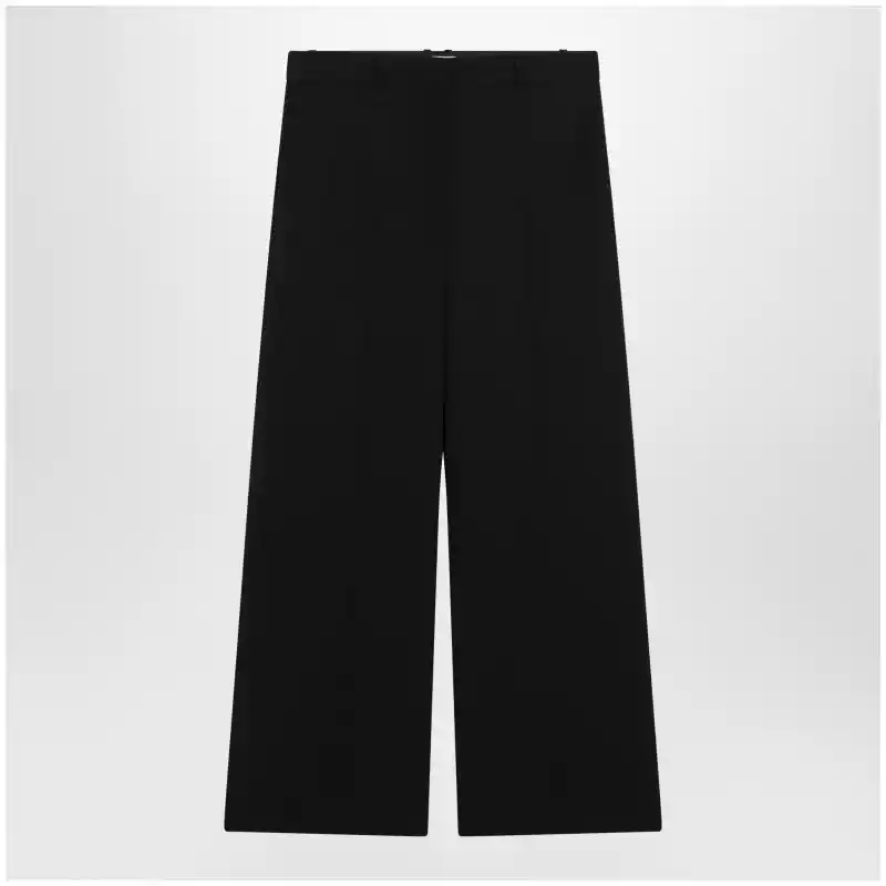 The Row Straight-leg low-rise wool gabardine pants in dark navy