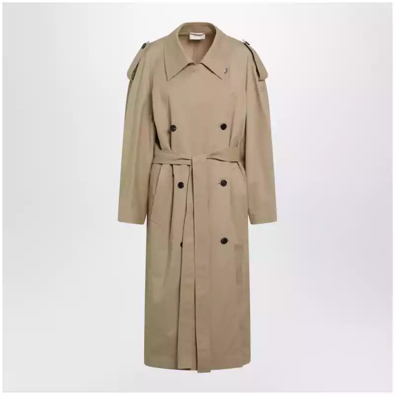 The Row Dester double-breasted cotton-cashmere trench in sand