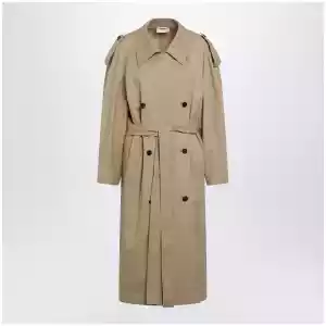 The Row Dester double-breasted cotton-cashmere trench in sand