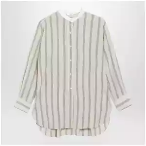 The Row Falco striped silk shirt
