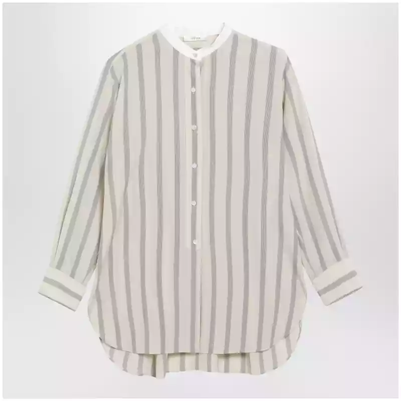 The Row Falco striped silk shirt