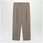 The Row Gianni tapered wool gabardine trousers in beige