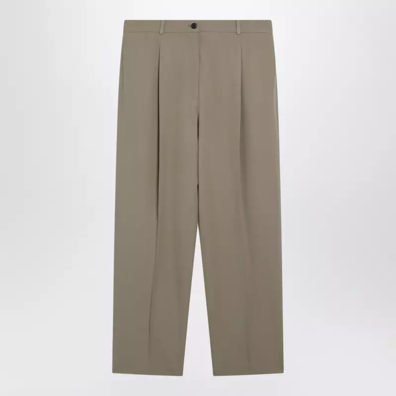 The Row Gianni tapered wool gabardine trousers in beige