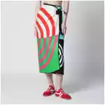 Dries Van Noten Multicolor graphic print silk skirt