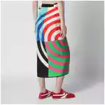 Dries Van Noten Multicolor graphic print silk skirt