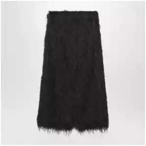 Dries Van Noten Dark purple midi skirt with fringes