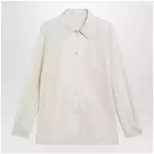 The Row Lucetta shantung silk shirt in vanilla
