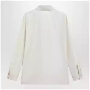 The Row Lucetta shantung silk shirt in vanilla