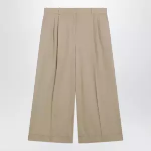 The Row Pleated culotte pants in cotton blend, beige