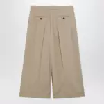 The Row Pleated culotte pants in cotton blend, beige