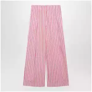 Dries Van Noten Wide pink striped trousers