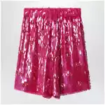 Dries Van Noten Fuchsia silk bermuda shorts with sequins