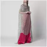 Dries Van Noten Écru polka-dot sheer silk cape