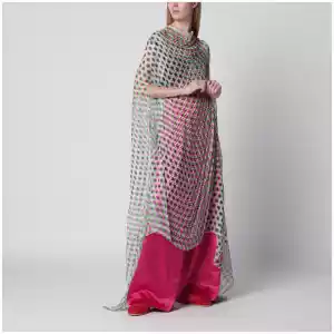 Dries Van Noten Écru polka-dot sheer silk cape