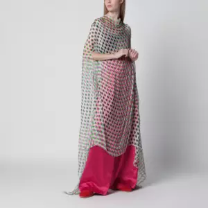 Dries Van Noten Écru polka-dot sheer silk cape