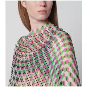 Dries Van Noten Écru polka-dot sheer silk cape