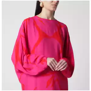 Dries Van Noten Dress with Fuchsia Print in Viscose