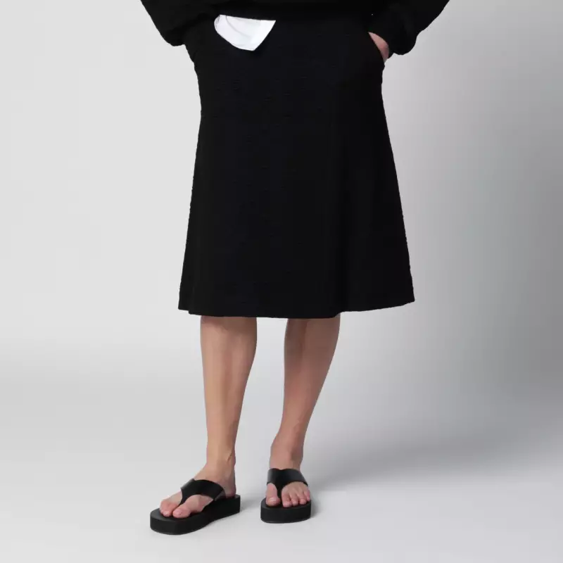 Dries Van Noten Black viscose-blend skirt