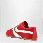 Dries Van Noten Red/white leather and suede sneakers