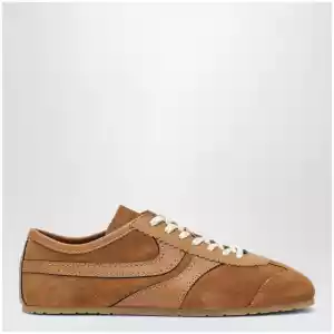 Dries Van Noten Brown leather and suede sneakers