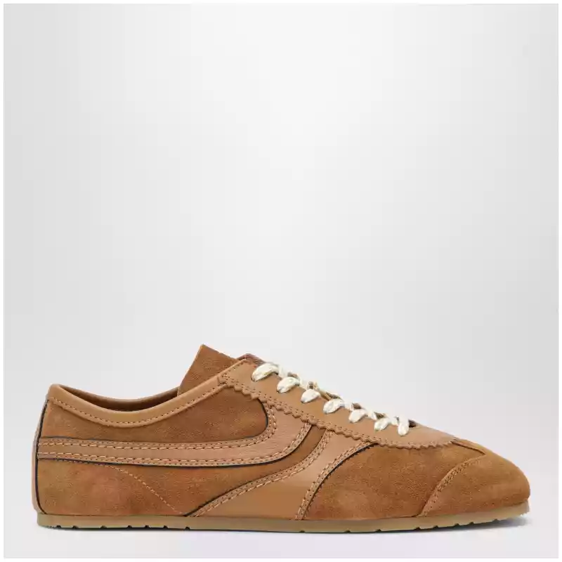 Dries Van Noten Brown leather and suede sneakers