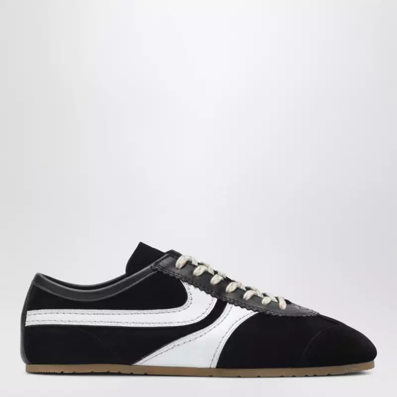 Dries Van Noten Black/white leather and suede sneakers
