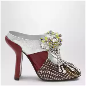 Dries Van Noten Patchwork leather mules with decoration