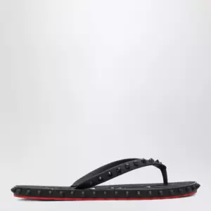 Christian Louboutin Black Super Loubi Flip-Flops