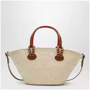 Christian Louboutin Raffia and calf leather Tote bag Cabata small
