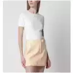 Courreges Courrèges White/blue contrast cotton crew-neck T-shirt