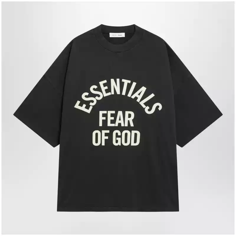 Fear of God Essentials Campus 90s T-shirt in heavy cotton, faded black