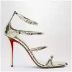 Christian Louboutin Gold leather high sandals