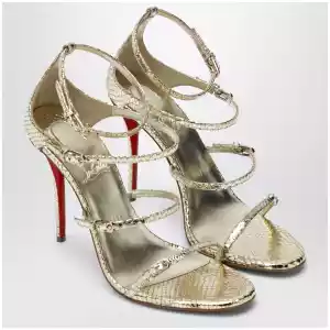 Christian Louboutin Gold leather high sandals