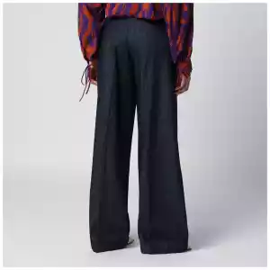 Dries Van Noten Indigo blue wide-leg denim trousers