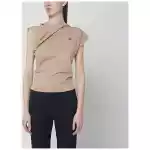 Vivienne Westwood Beige asymmetric T-shirt with Orb logo