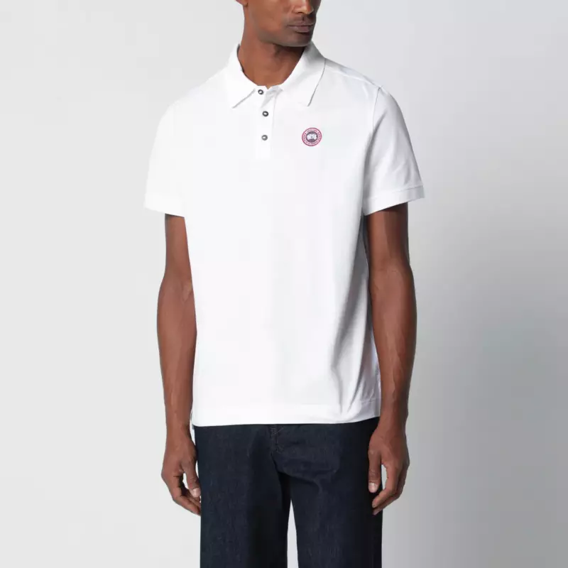 Canada Goose White polo with patch logo