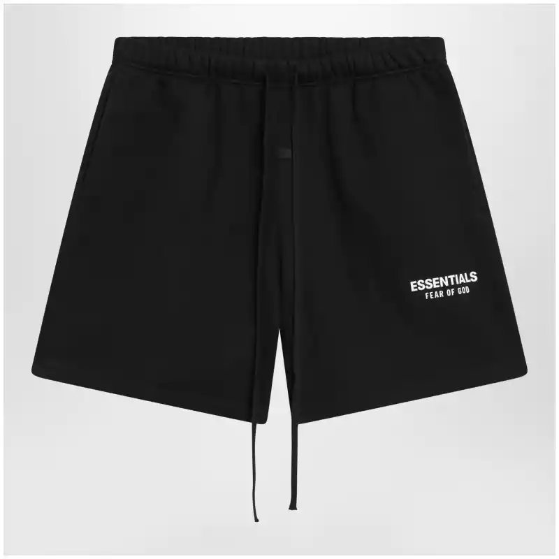 160AS262011F_S_FEARE-VB.x Fear of God Essentials Classic black fleece sports shorts