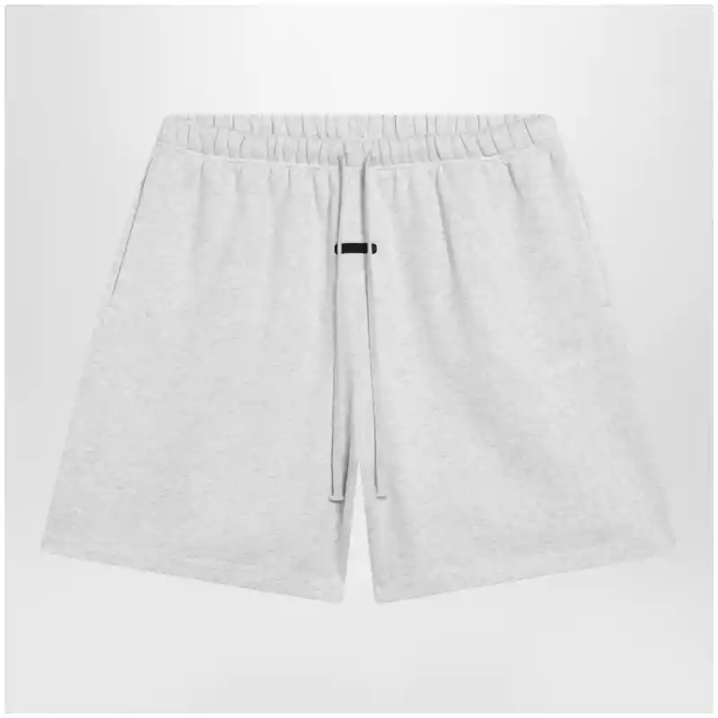 Fear of God Essentials Classic light grey mélange fleece sports shorts