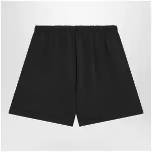 Fear of God Essentials Black cotton fleece shorts with logo