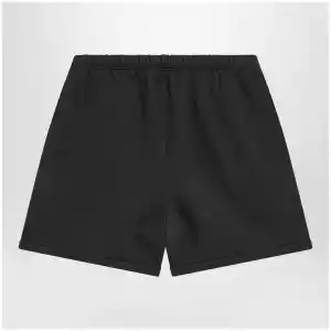 Fear of God Essentials Black cotton shorts with logo embroidery