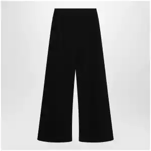 The Row Gala wide-leg crepe trousers in black