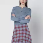 Vivienne Westwood Ice-blue cropped wool and silk cardigan