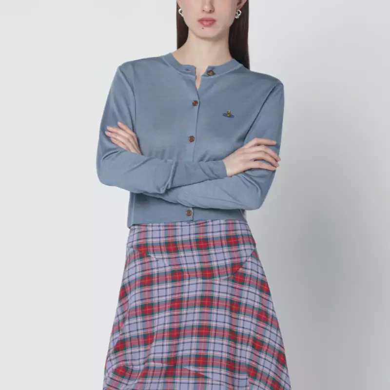 Vivienne Westwood Ice-blue cropped wool and silk cardigan