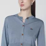 Vivienne Westwood Ice-blue cropped wool and silk cardigan