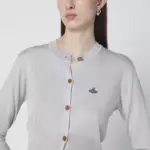 Vivienne Westwood Light grey cropped wool and silk cardigan