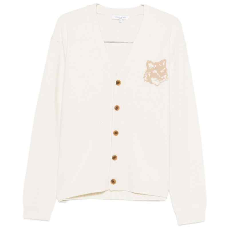Maison Kitsuné Fox Head Intarsia Merino Cardigan