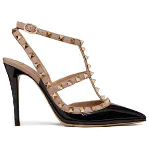 Valentino Garavani Rockstud Patent Pumps With 100mm Straps