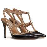 Valentino Garavani Rockstud Patent Pumps With 100mm Straps