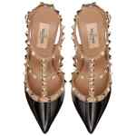 Valentino Garavani Rockstud Patent Pumps With 100mm Straps