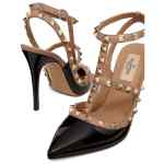 Valentino Garavani Rockstud Patent Pumps With 100mm Straps